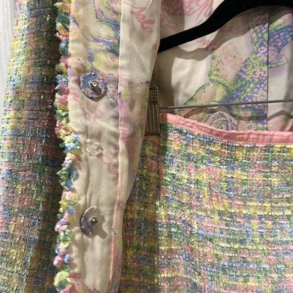 Escada Vintage Tweed Pastel Blazer and Skirt 2 Piece Suit Set - Picture 9 of 16